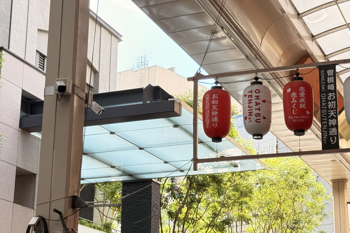 商店街内に設置したカメラ